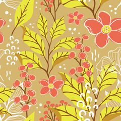 Vector illustration of floral seamless pattern