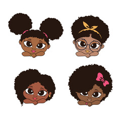 Cute peekaboo girl with afro puff hair