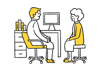 医者と話している患者