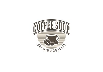 coffee shop logo design template in white background