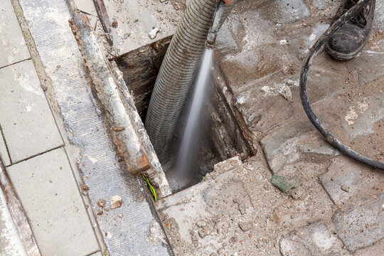 An clogged gully