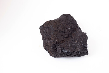 Natural black hard coal isolated on white background.