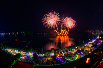 Annual Fireworks Festival, Phra Nakhon Khiri, Phetchaburi Province, Thailand.