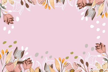 Tropical floral art background