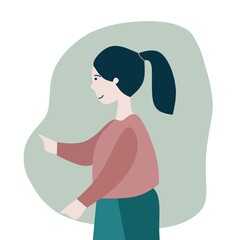 Flat Ilustration character of teenager girl avatar wallpaper profile background.