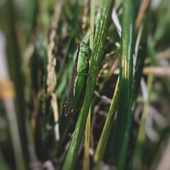 grasshopper on a leaf