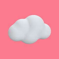 3D rendering cloud icon is used to inform the weather 