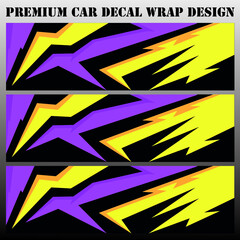 sport car decal wrap design vector