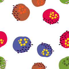 Fototapeta premium Original Seamless pattern with colorful dots. Can be used for printing on packaging, bags, cups, laptop, box, etc. Pattern under the mask. Vector.