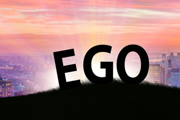 EGO concept with letters as silhoette