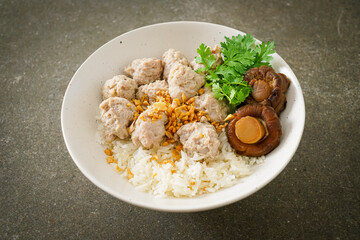 Dried Rice Porridge with Boiled Pork Bowl