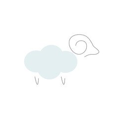 Lamb animal line drawing vector illustration