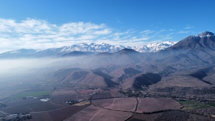 view from the mountain cordillera de los andes 