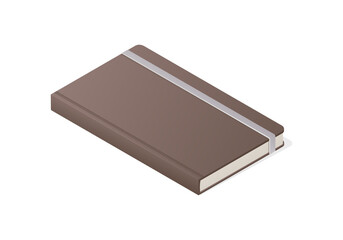 Notebook concept. Colored isometric vector illustration. Isolated on white background.