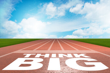 Think big concept with running track