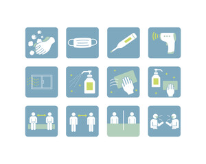 コロナウイルス対策アイコンセット