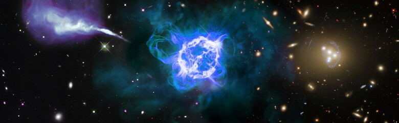 Mystical beautiful space. Unforgettable diverse space background Elements of this image furnished...