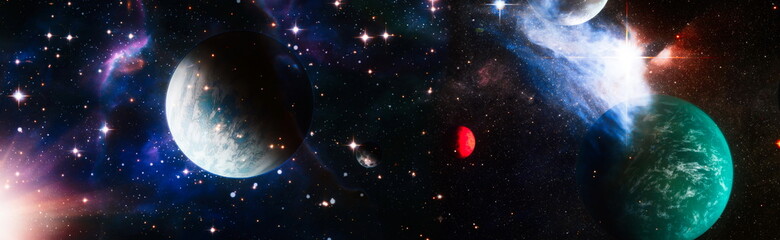 Mystical beautiful space. Unforgettable diverse space background Elements of this image furnished...
