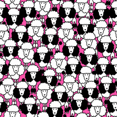 Seamless pattern with cute dog illustrations,