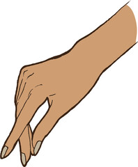 woman hand gesture. Hand-drawn Vector Illustration