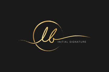 signature Initial combination Letter L B., handwriting logo of initial signature, wedding, fashion, jewerly, boutique, floral and botanical with creative template for any company or business.