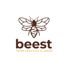 Bee Farm Logo. Bee Honey Logo Design vector