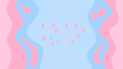 Abstract Flat Pink And Blue Liquid Wave Shapes Background. Can Be Used For Banner, Wallpaper, Poster Or Card.