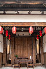 Interior view of ancient Chinese style lobby