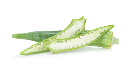 Okra isolated on white background