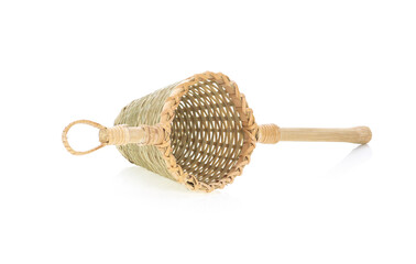 bamboo tea strainer isolated on white background