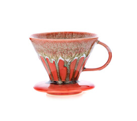 ceramic coffee filter mug isolated on white