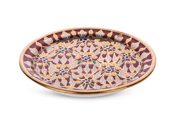 Benjarong  plate isolated on white background