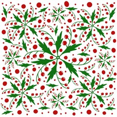 Red berries taste patterns prints floral flower design ornament illustration