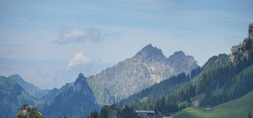 Obraz premium Gratwanderung zum Pürschling bei Oberammergau: Blick nach Westen