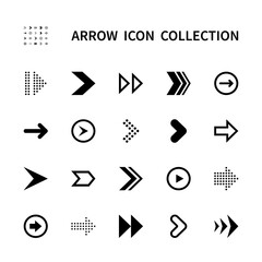 Arrows vector icons set. Isolated arrow icon collection on white background. Black arrows symbol vector set.