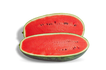 Watermelon slices isolate on white background with clipping path.   