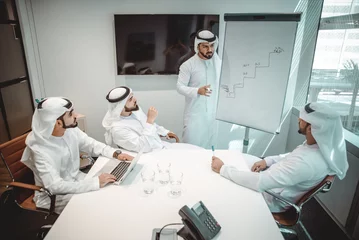 Gordijnen Arabic business team in the office © oneinchpunch