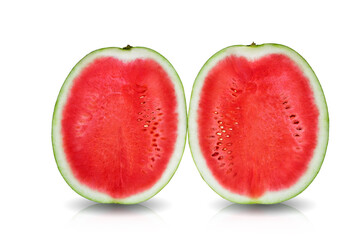 Watermelon slices isolate on white background with clipping path.
