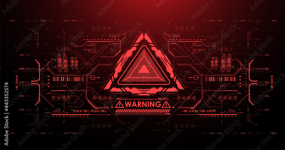 Wall mural head-up screen for games and apps. abstract tech space. cyberpunk sci-fi illustration. futuristic ab