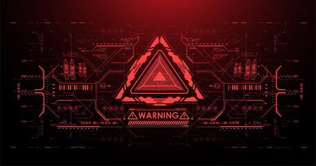 Head-up screen for games and apps. Abstract tech Space. Cyberpunk Sci-fi illustration. Futuristic abstract technology Template. Red Futuristic VR display. HUD interface backdrop. High tech frame.