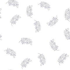 Vector Seamless pattern with leafs in three color