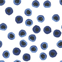 Wondrous Seamless pattern with blots blue and Very dark grayish blue color
