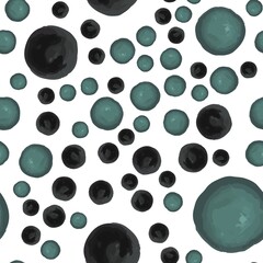 Wondrous Seamless pattern with polka dot is black and green colors