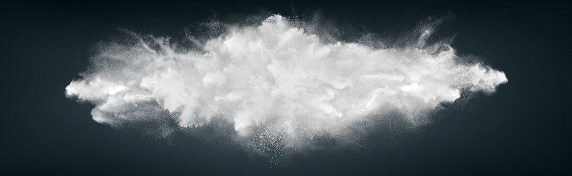 Abstract wide design of white powder snow cloud