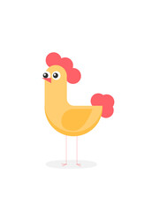 Cartoon flat vector chicken funny set