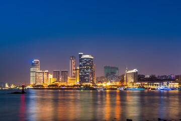 Fototapeta na wymiar Xiamen city architectural landscape night view