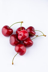 Obraz na płótnie Canvas Cherry isolated. Cherry on white,red,black. Cherries. With clipping path.mixed fruit