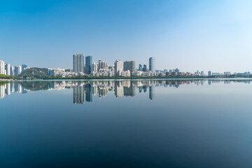 Fototapeta na wymiar Xiamen City Architecture Landscape Skyline