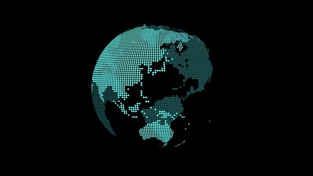 Dot pattern earth rotation animation (seamless looping)