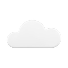 White 3d cloud. Minimalistic shape with gray gradient
